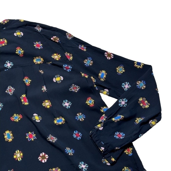 Zara Basic Button Down Black Long Sleeve Blouse US Medium - Picture 6 of 9